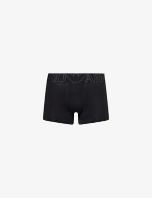 Branded Mid-Rise Stretch-Cotton Trunks by EMPORIO ARMANI Branded Mid-Rise Stretch-Cotton Trunks by EMPORIO ARMANI
