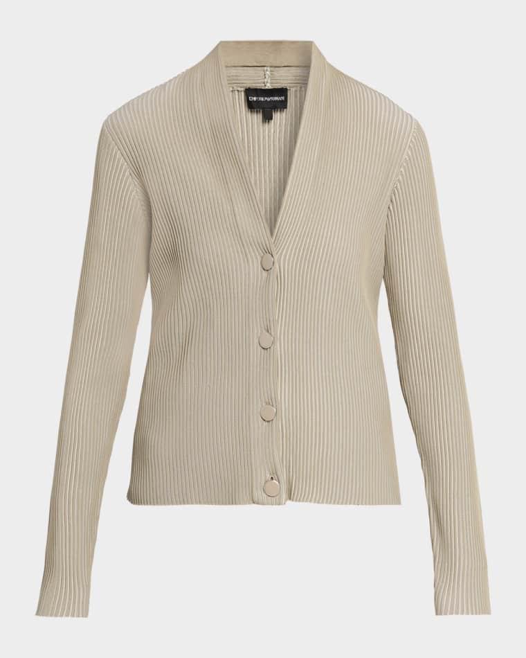 Button-Down Rib Knit Cardigan by EMPORIO ARMANI