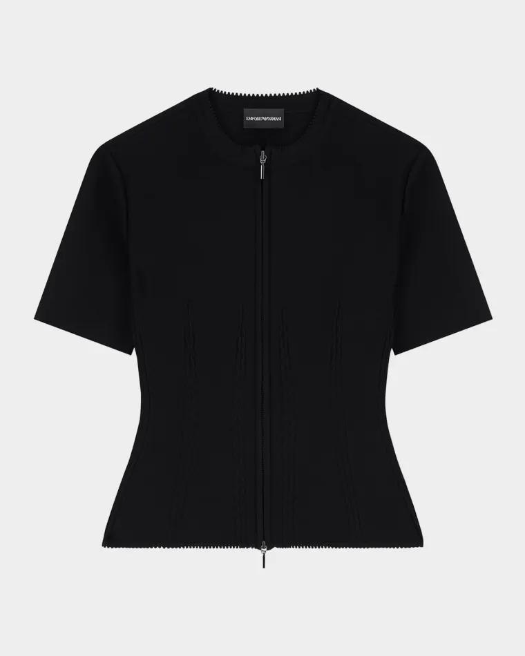 Cable-Embellished Knit Jacket by EMPORIO ARMANI