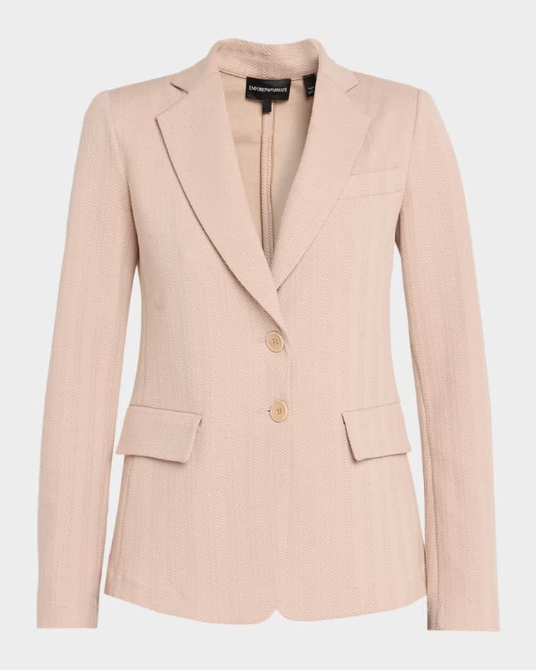 Chevron Jersey Single-Breasted Jacket by EMPORIO ARMANI