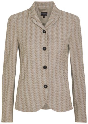 Chevron-knit cotton-blend jacket by EMPORIO ARMANI