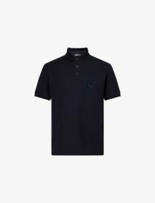 College Logo-Embroidered Cotton Polo Shirt by EMPORIO ARMANI