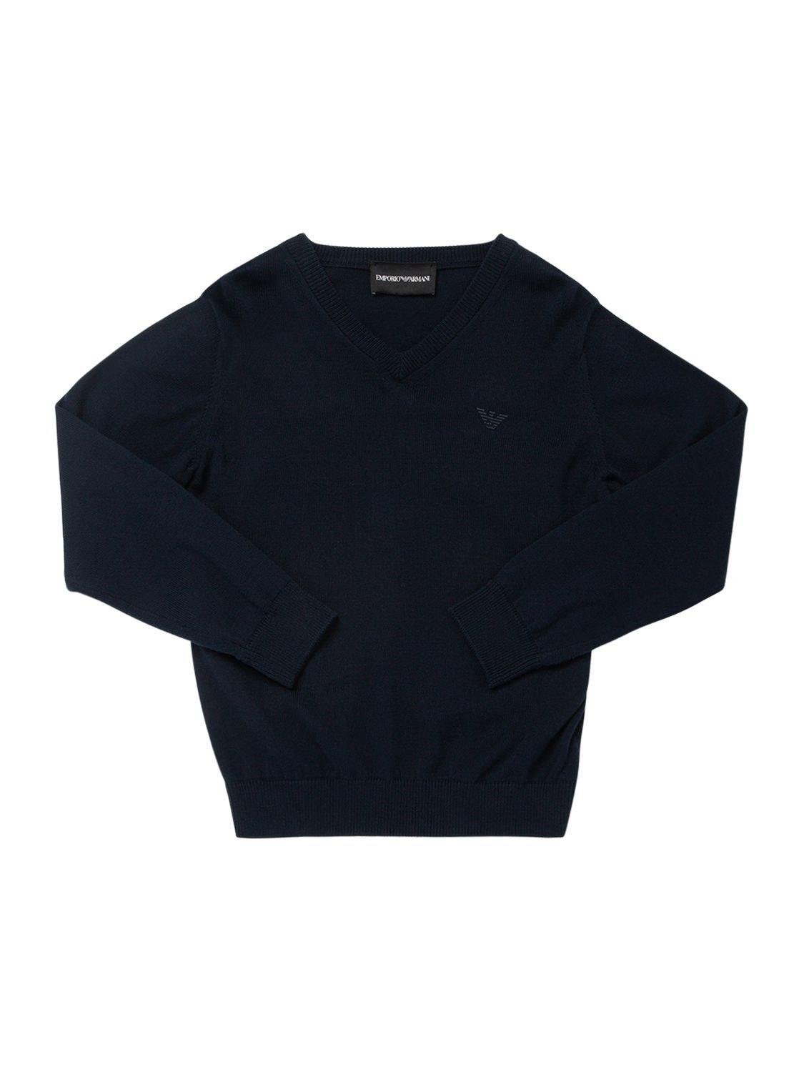 Cotton Blend Knit Sweater by EMPORIO ARMANI