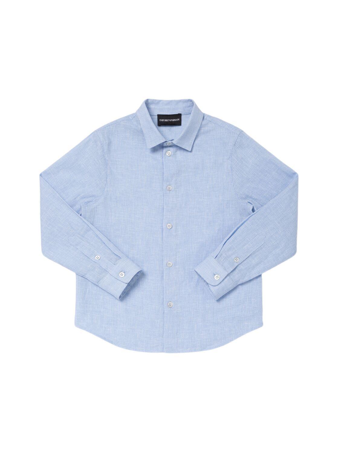 Cotton Blend Poplin Shirt by EMPORIO ARMANI