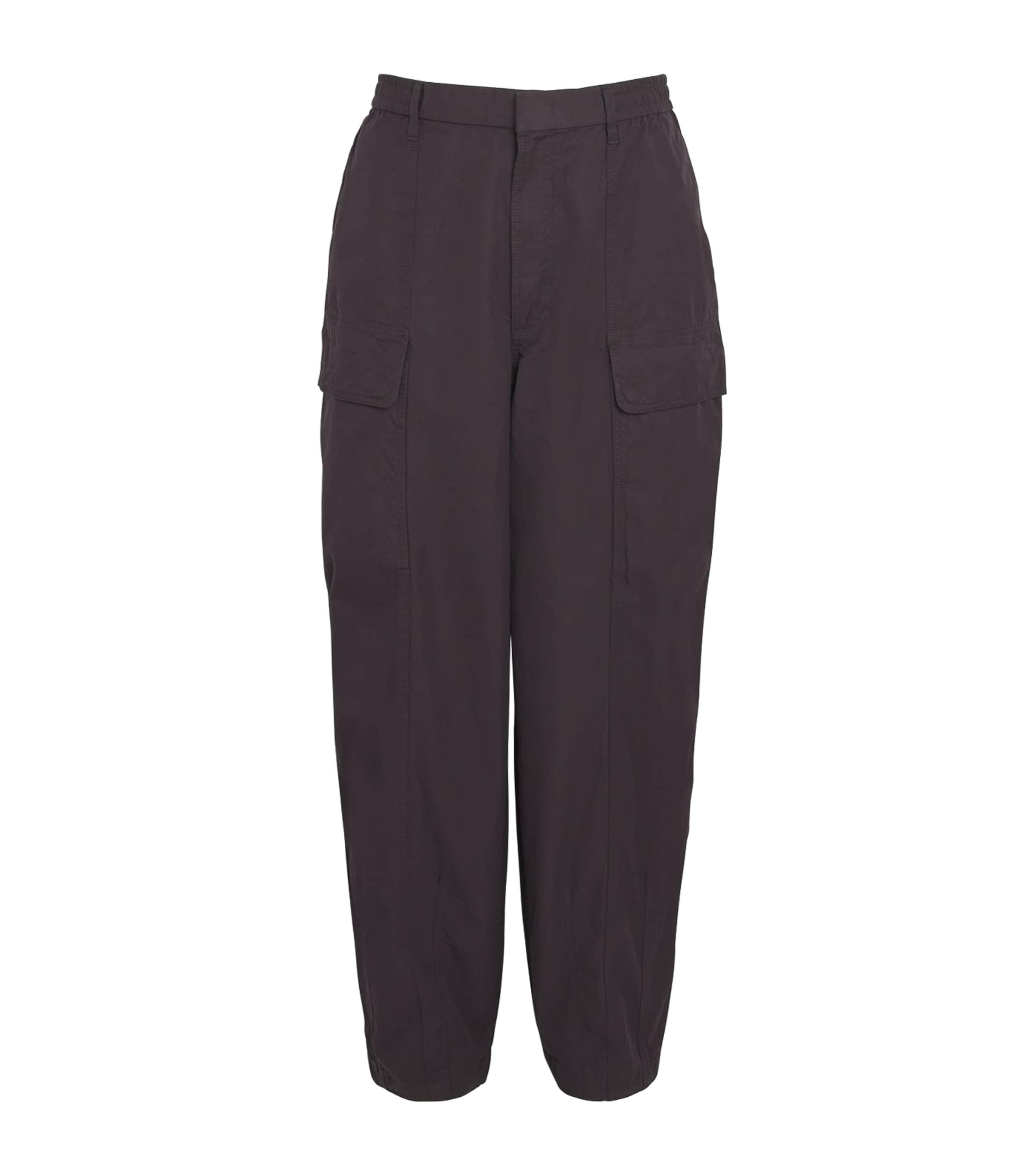 Cotton-Silk Wide-Leg Cargo Trousers by EMPORIO ARMANI