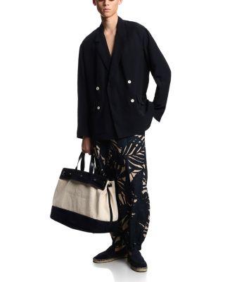 Cotton & Linen Blend Double Breasted Blazer by EMPORIO ARMANI