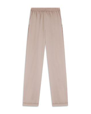 Crepe Twill Elasticized Waist Straight Pants by EMPORIO ARMANI