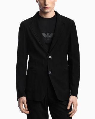 Crinkled 3D Effect Crepe Blazer by EMPORIO ARMANI
