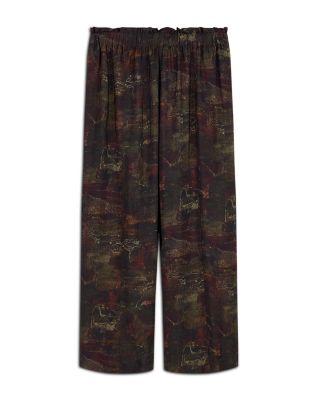 Cupro Printed Twill Motif Trousers by EMPORIO ARMANI
