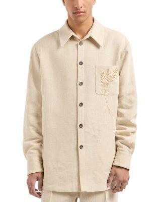 Denim Effect Regular Fit Button Down Shirt by EMPORIO ARMANI Denim Effect Regular Fit Button Down Shirt by EMPORIO ARMANI