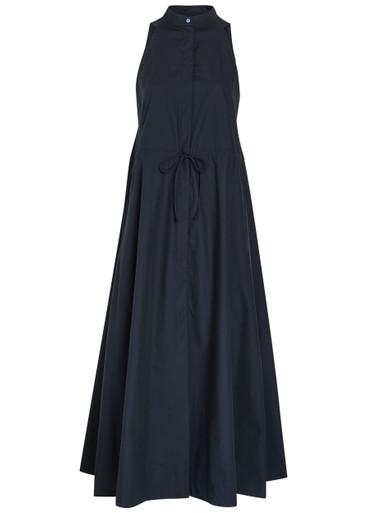 Drawstring cotton-poplin midi dress by EMPORIO ARMANI