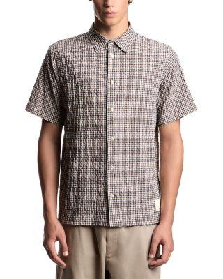 Eagle Capsule Crinkle Checker Shirt by EMPORIO ARMANI