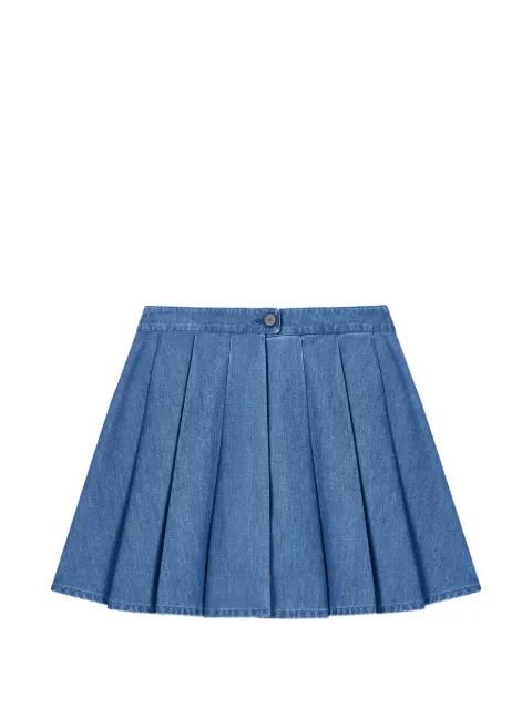 Eagle Club pleated denim shorts by EMPORIO ARMANI