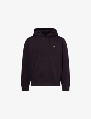 Eagle-Embroidery Relaxed-Fit Stretch-Cotton Blend Hoodie by EMPORIO ARMANI