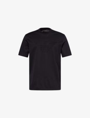 Embossed-Eagle Relaxed-Fit Cotton-Jersey T-Shirt by EMPORIO ARMANI