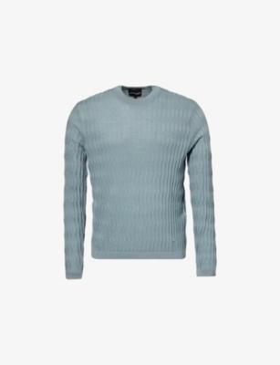 Embossed Regular-Fit Wool Jumper by EMPORIO ARMANI