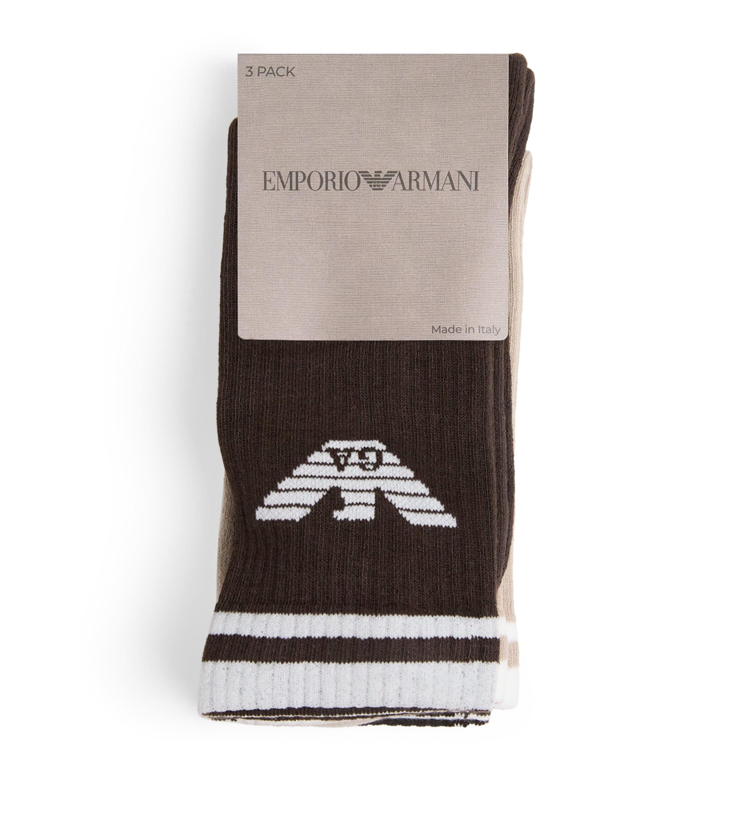 Emporio Armani Cotton-Blend Eagle Logo Socks (Pack of 3) by EMPORIO ARMANI