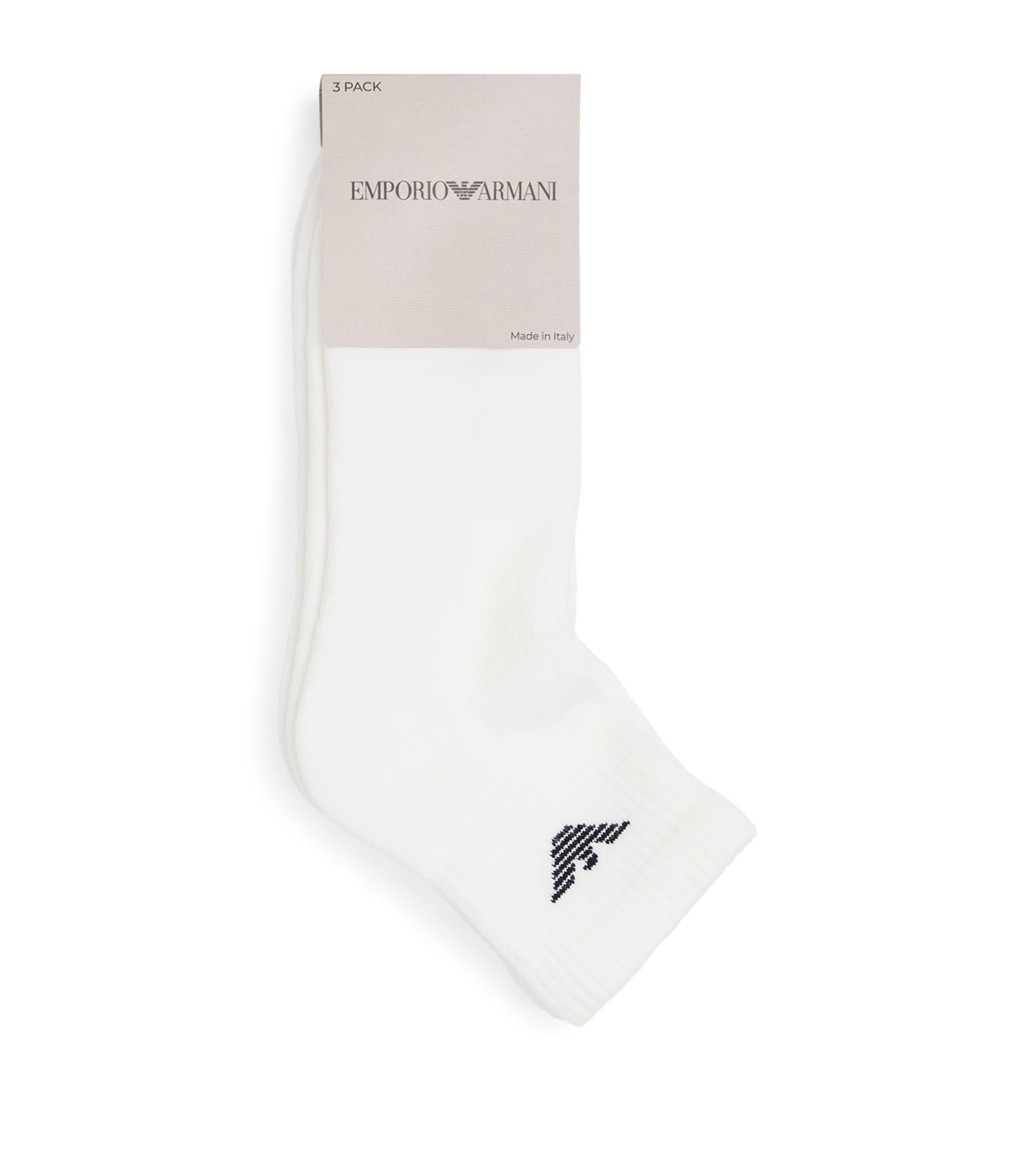 Emporio Armani Cotton-Blend Logo Ankle Socks (Pack of 3) by EMPORIO ARMANI