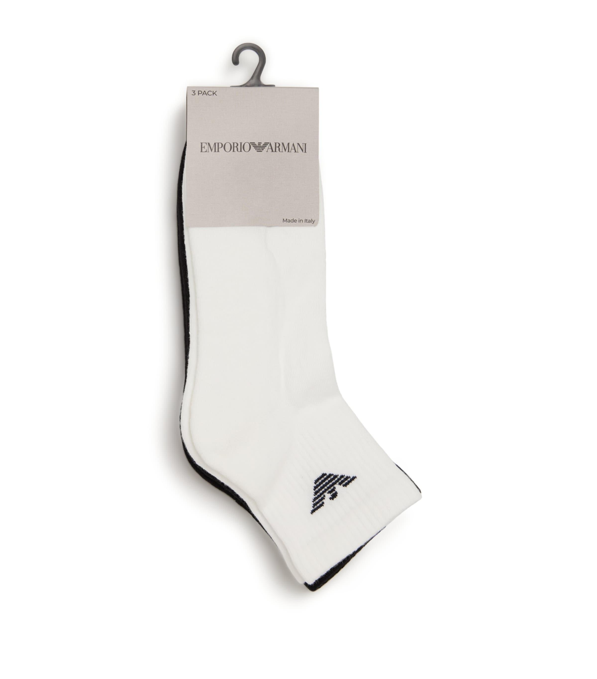 Emporio Armani Cotton-Blend Logo Ankle Socks (Pack of 3) by EMPORIO ARMANI
