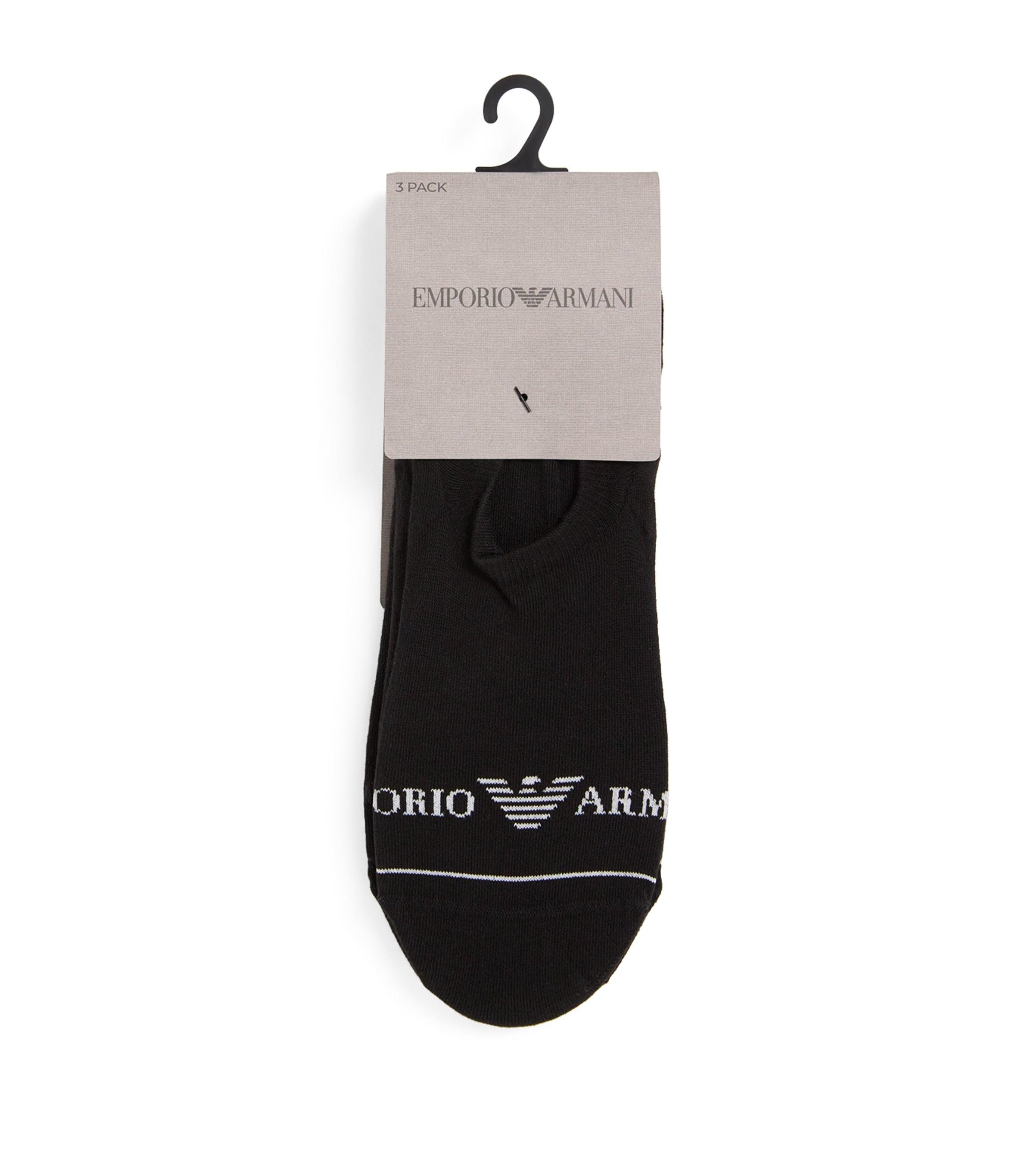 Emporio Armani Cotton-Blend Logo Invisible Socks (Pack of 3) by EMPORIO ARMANI