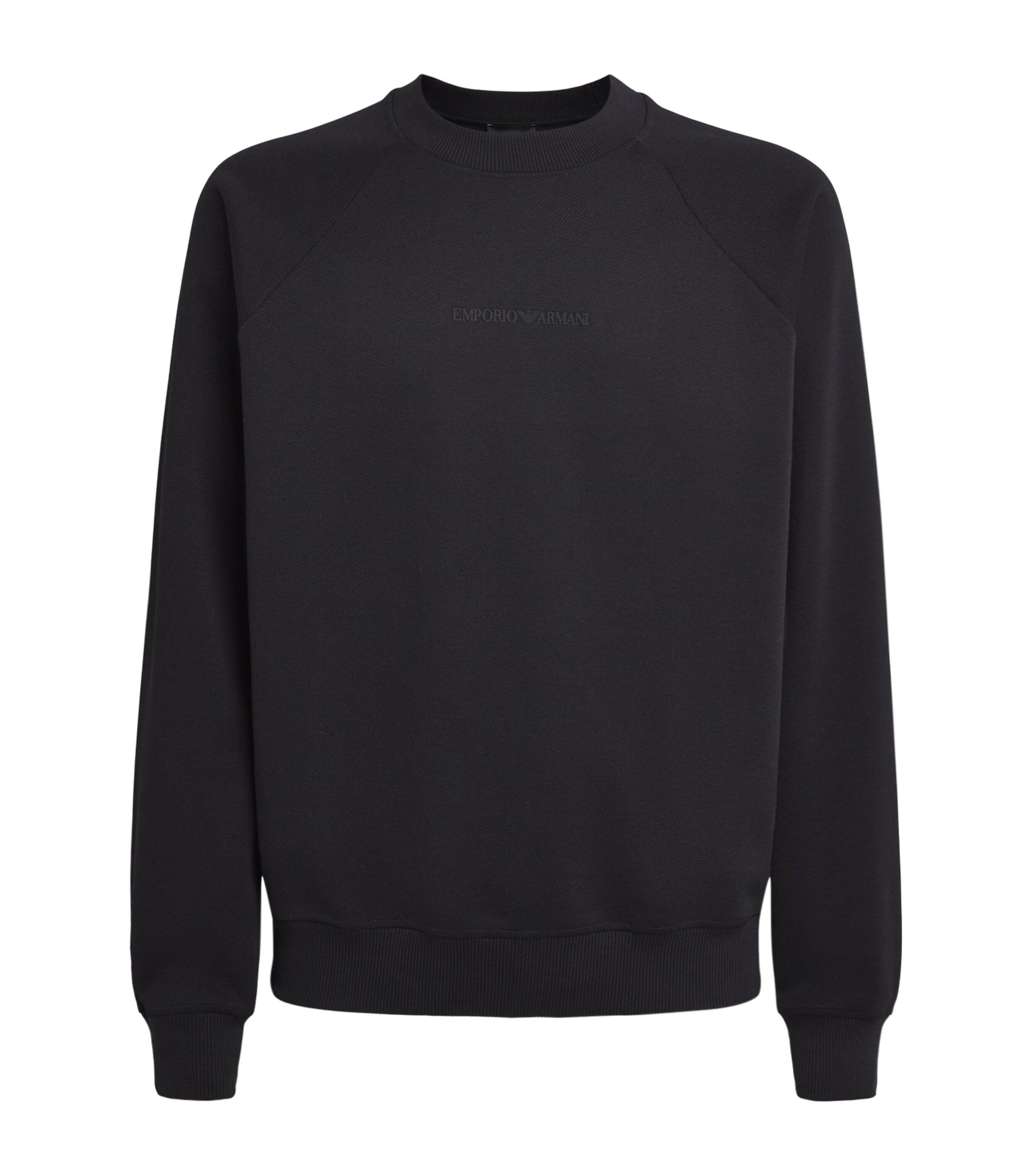 Emporio Armani Cotton-Blend Piqué Logo Sweatshirt by EMPORIO ARMANI
