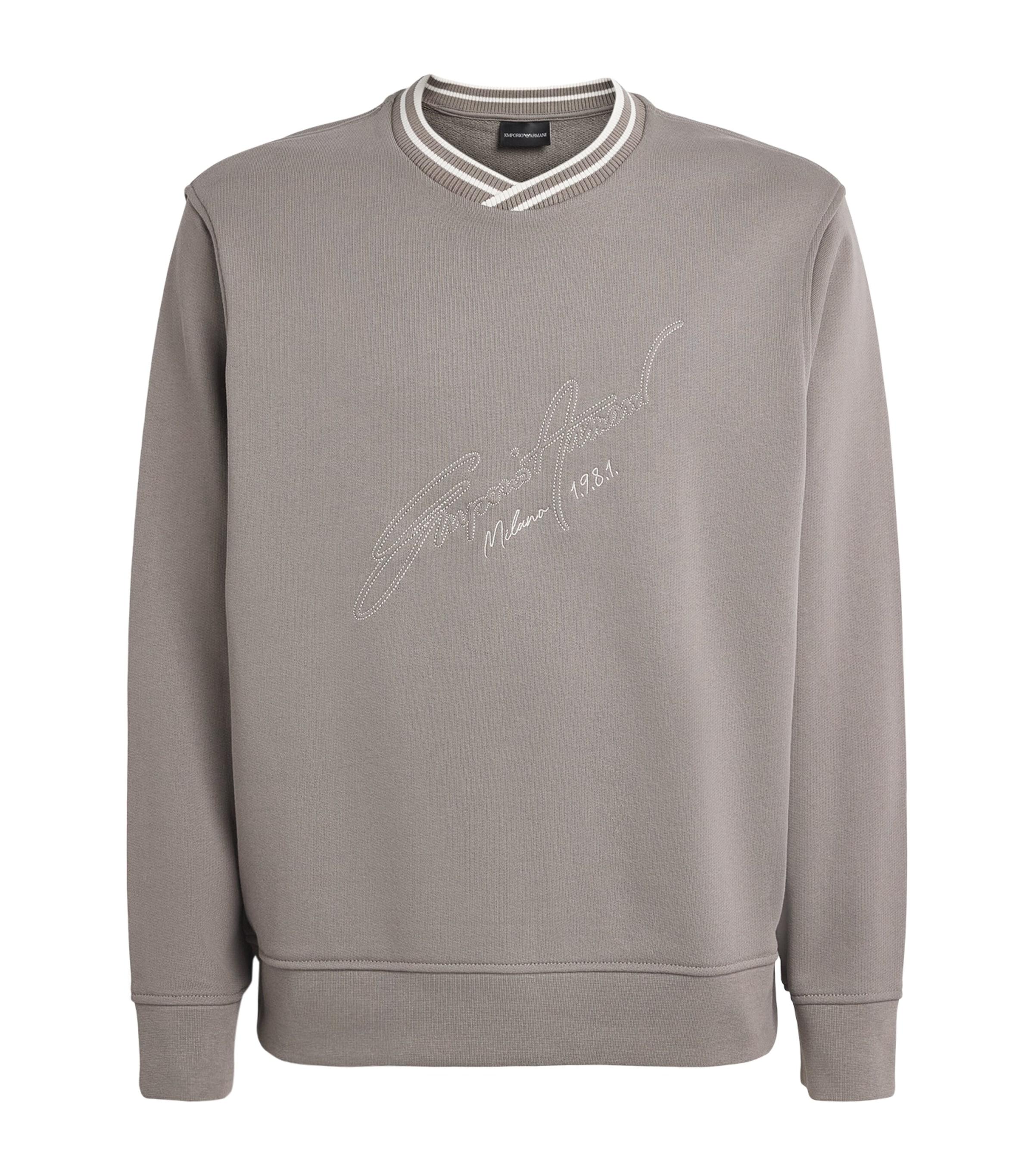 Emporio Armani Cotton Embroidered Logo Sweatshirt by EMPORIO ARMANI