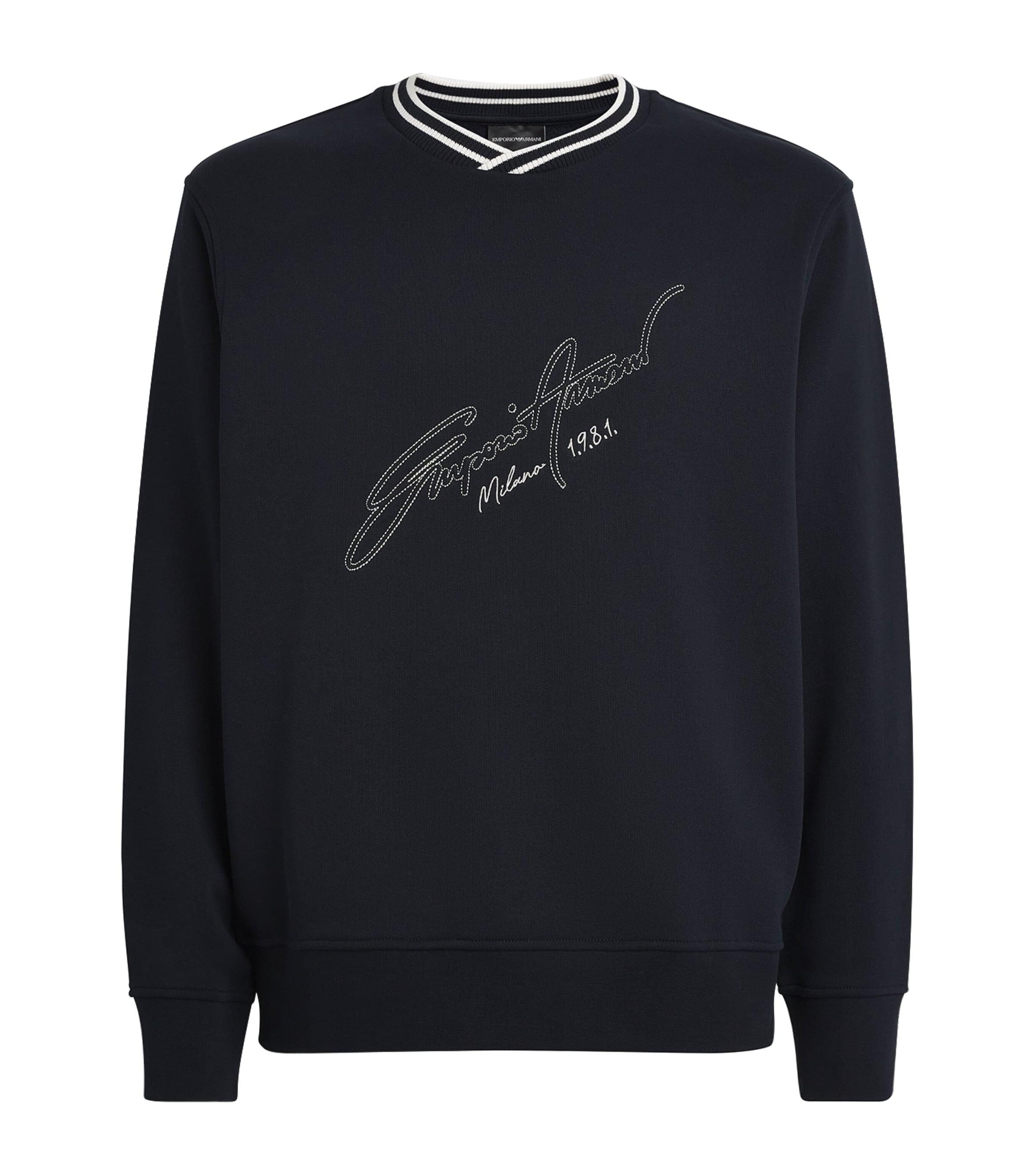 Emporio Armani Cotton Embroidered Logo Sweatshirt by EMPORIO ARMANI