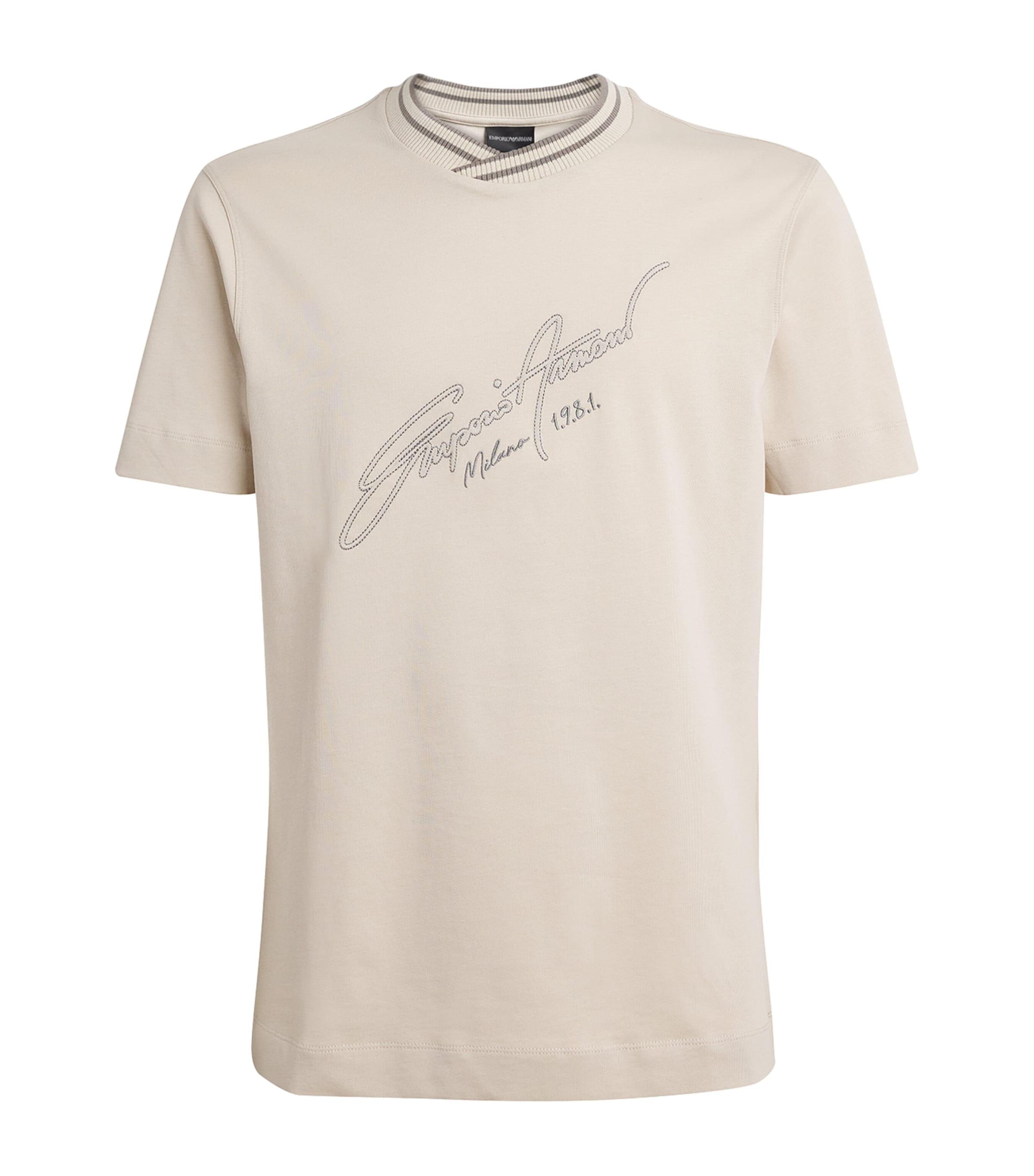 Emporio Armani Cotton Embroidered Logo T-Shirt by EMPORIO ARMANI