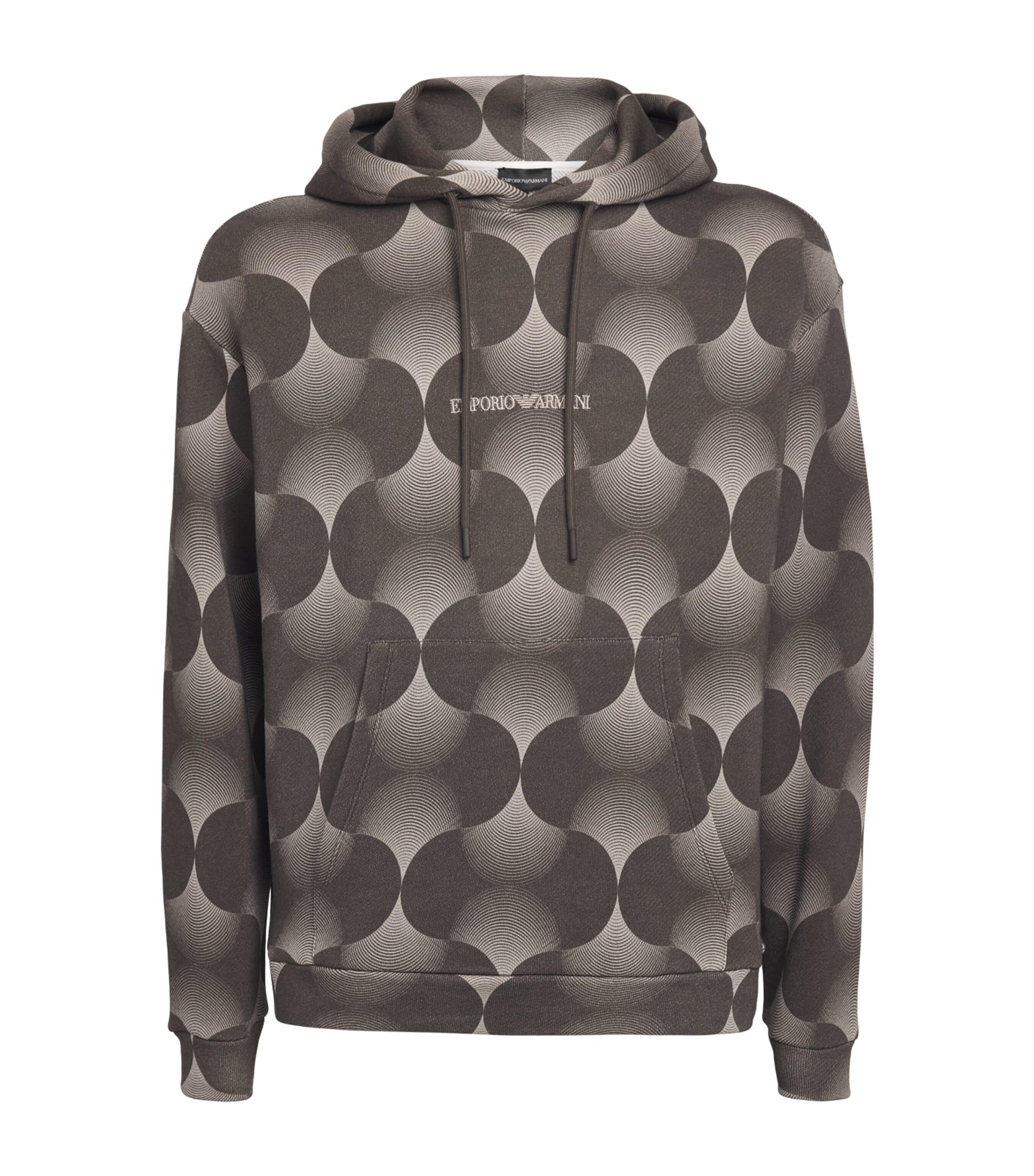 Emporio Armani Cotton Op-Art Print Hoodie by EMPORIO ARMANI