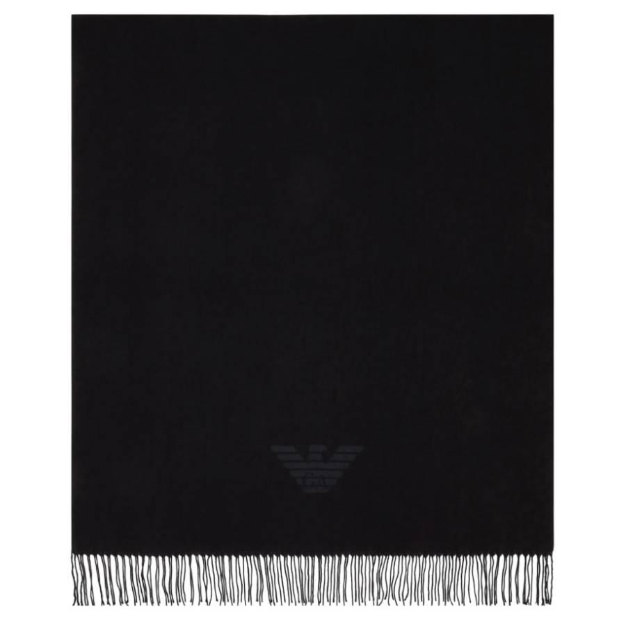 Emporio Armani Eagle Print Fringed Scarf by EMPORIO ARMANI