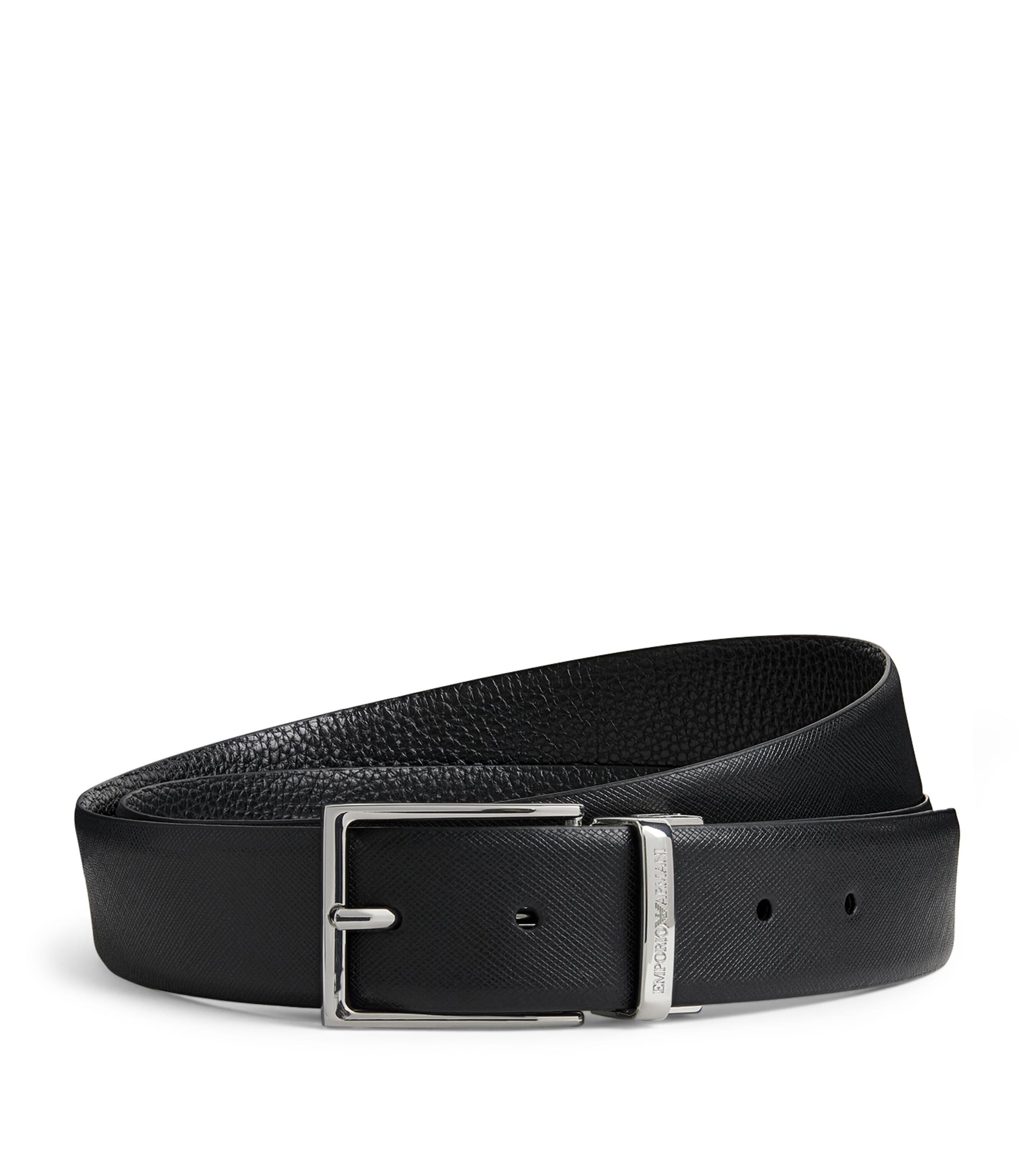 Emporio Armani Grained Leather Belt by EMPORIO ARMANI
