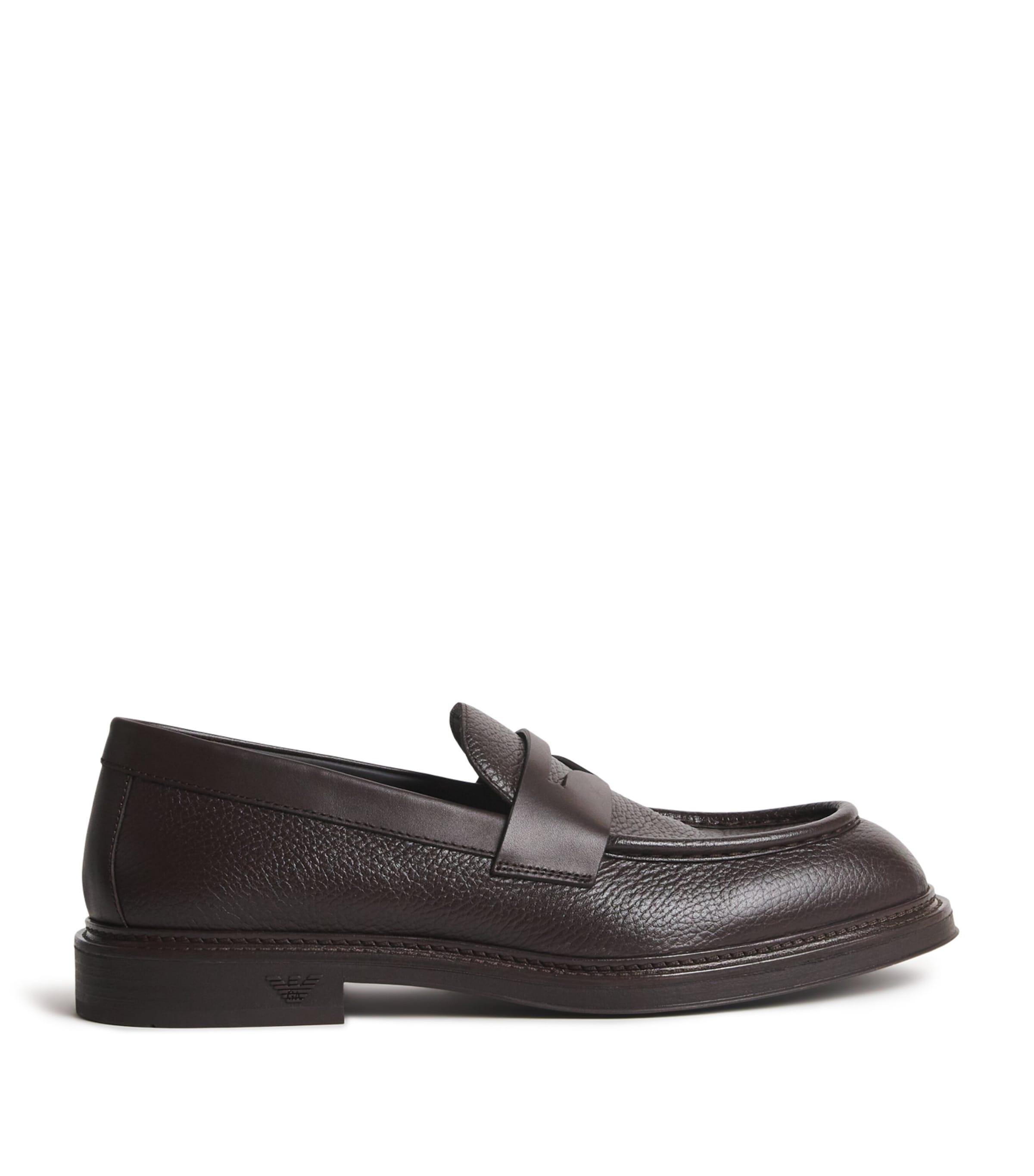 Emporio Armani Grained Leather Loafers by EMPORIO ARMANI