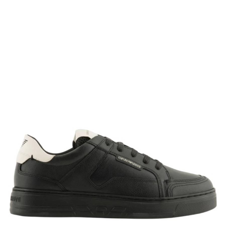Emporio Armani Hammered-Leather Sneakers by EMPORIO ARMANI