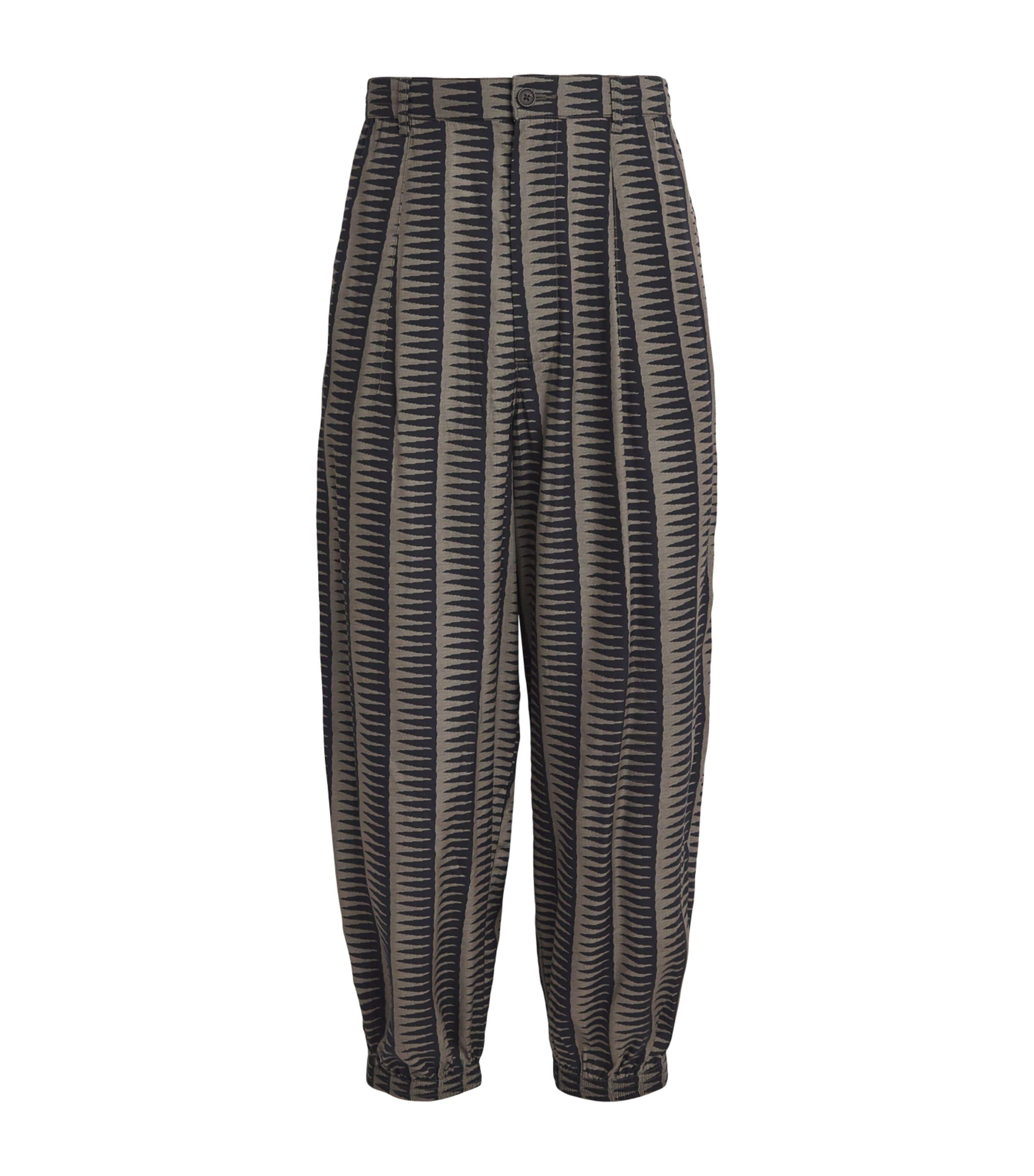 Emporio Armani Jacquard Spike Barrel-Leg Trousers by EMPORIO ARMANI