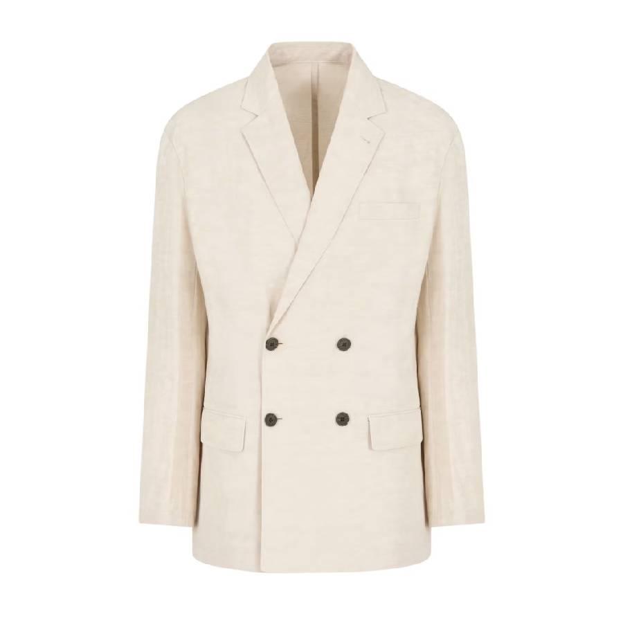 Emporio Armani Long Sleeve Linen Blend Blazer by EMPORIO ARMANI