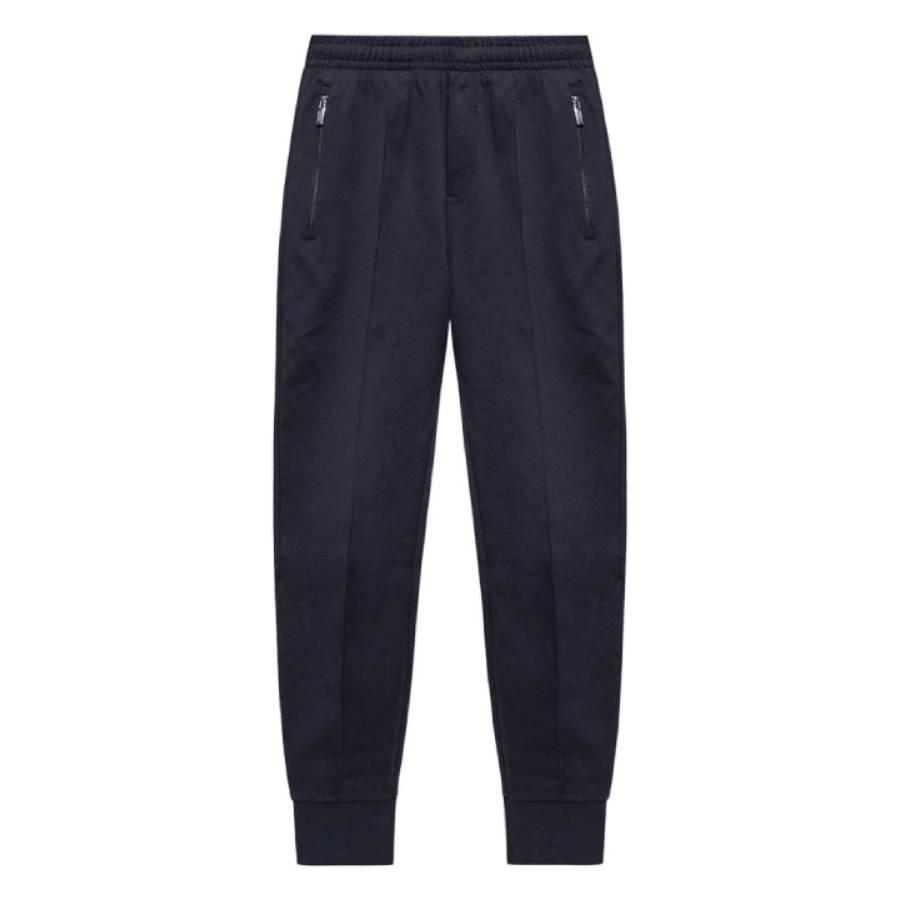 Emporio Armani Mens Blu Navy Ponte-Di-Roma Fabric Joggers by EMPORIO ARMANI