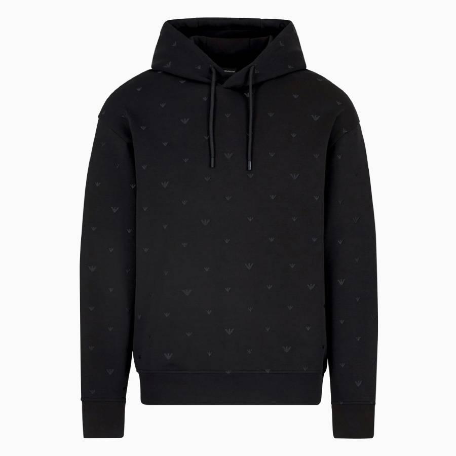 Emporio Armani Mens Double-Jersey Felpa Hoodie by EMPORIO ARMANI