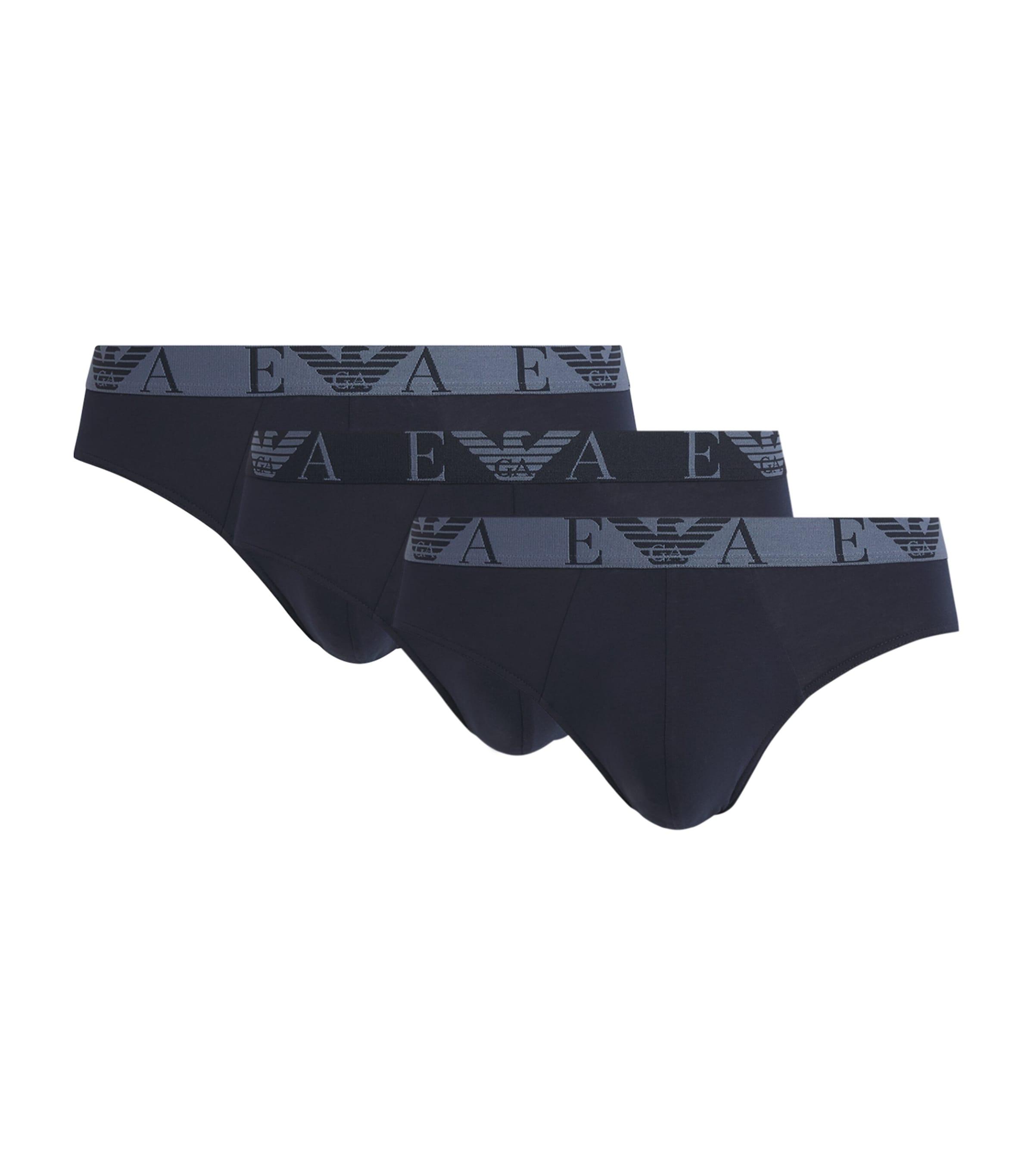 Emporio Armani Stretch-Cotton Bold Monogram Logo Briefs (Pack of 3) by EMPORIO ARMANI