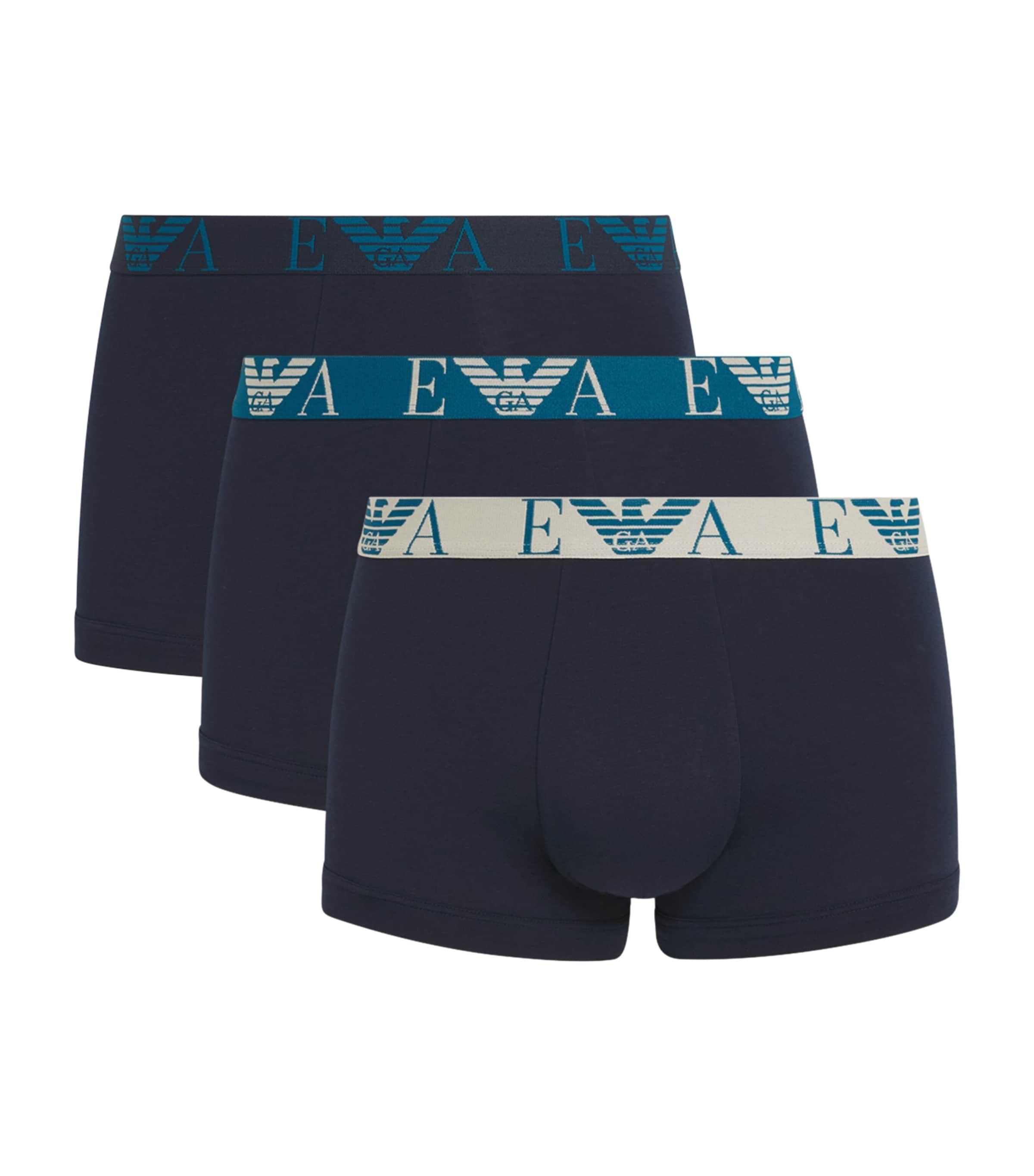 Emporio Armani Stretch-Cotton Eagle Monogram Trunks (Pack of 3) by EMPORIO ARMANI