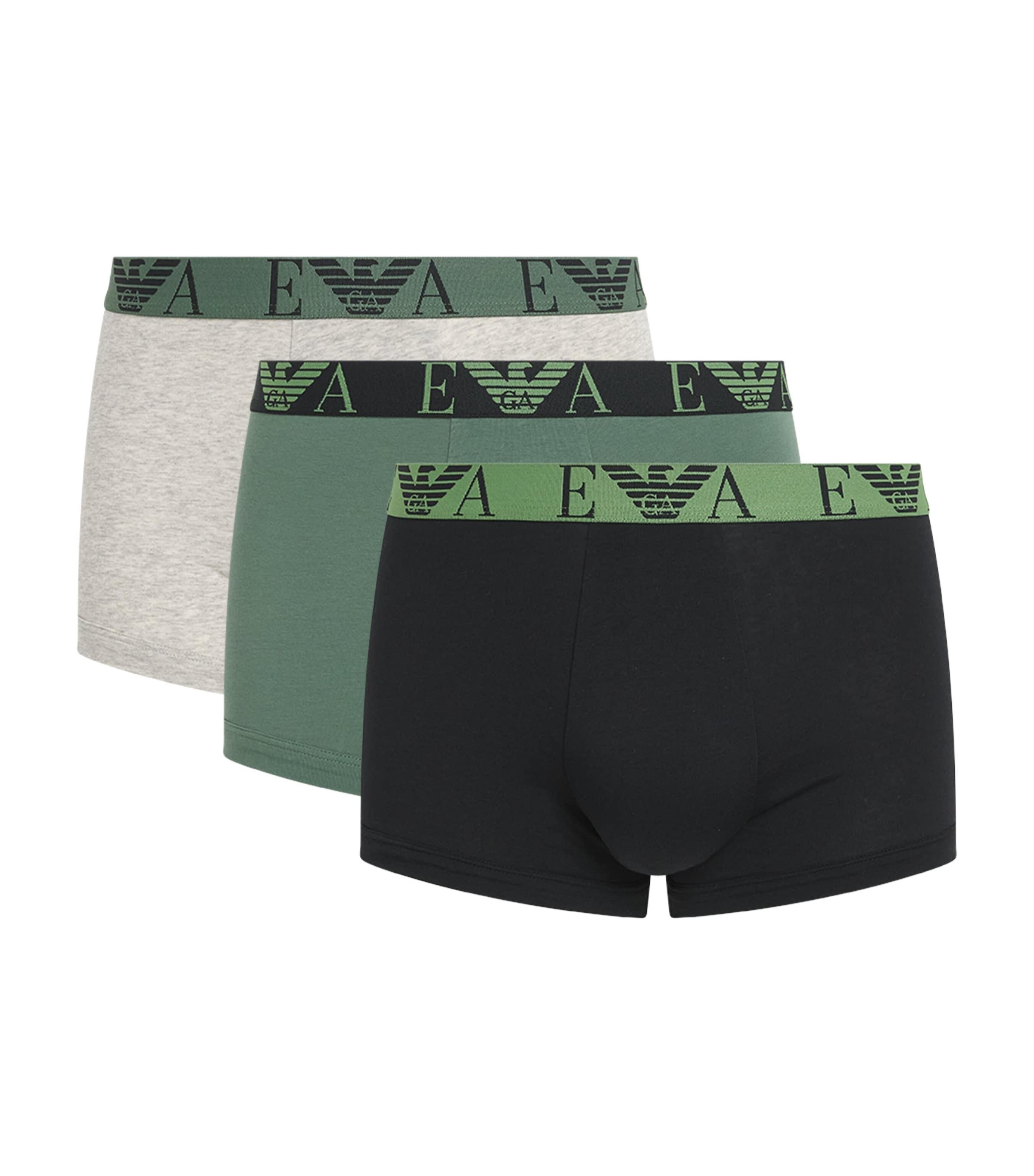 Emporio Armani Stretch-Cotton Eagle Monogram Trunks (Pack of 3) by EMPORIO ARMANI