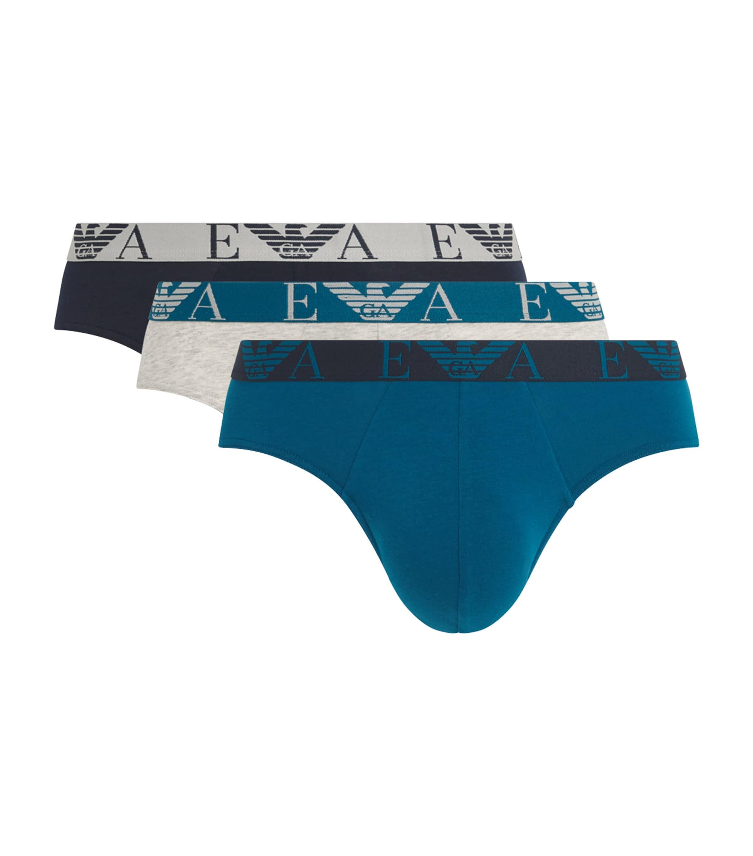 Emporio Armani Stretch-Cotton Eagle Monogram Trunks (Pack of 3) by EMPORIO ARMANI