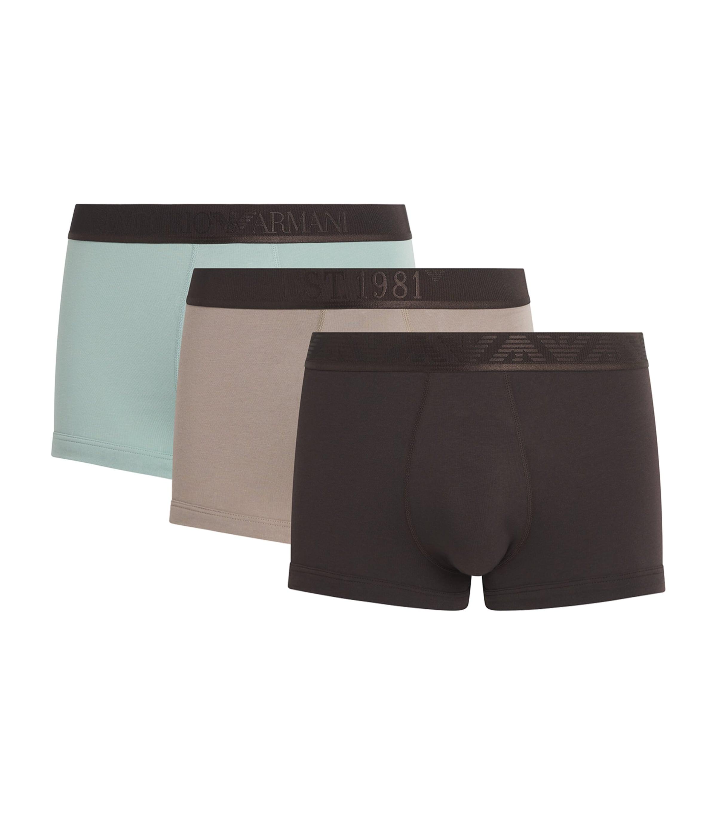 Emporio Armani Stretch-Cotton Shiny Logo Trunks (Pack of 3) by EMPORIO ARMANI