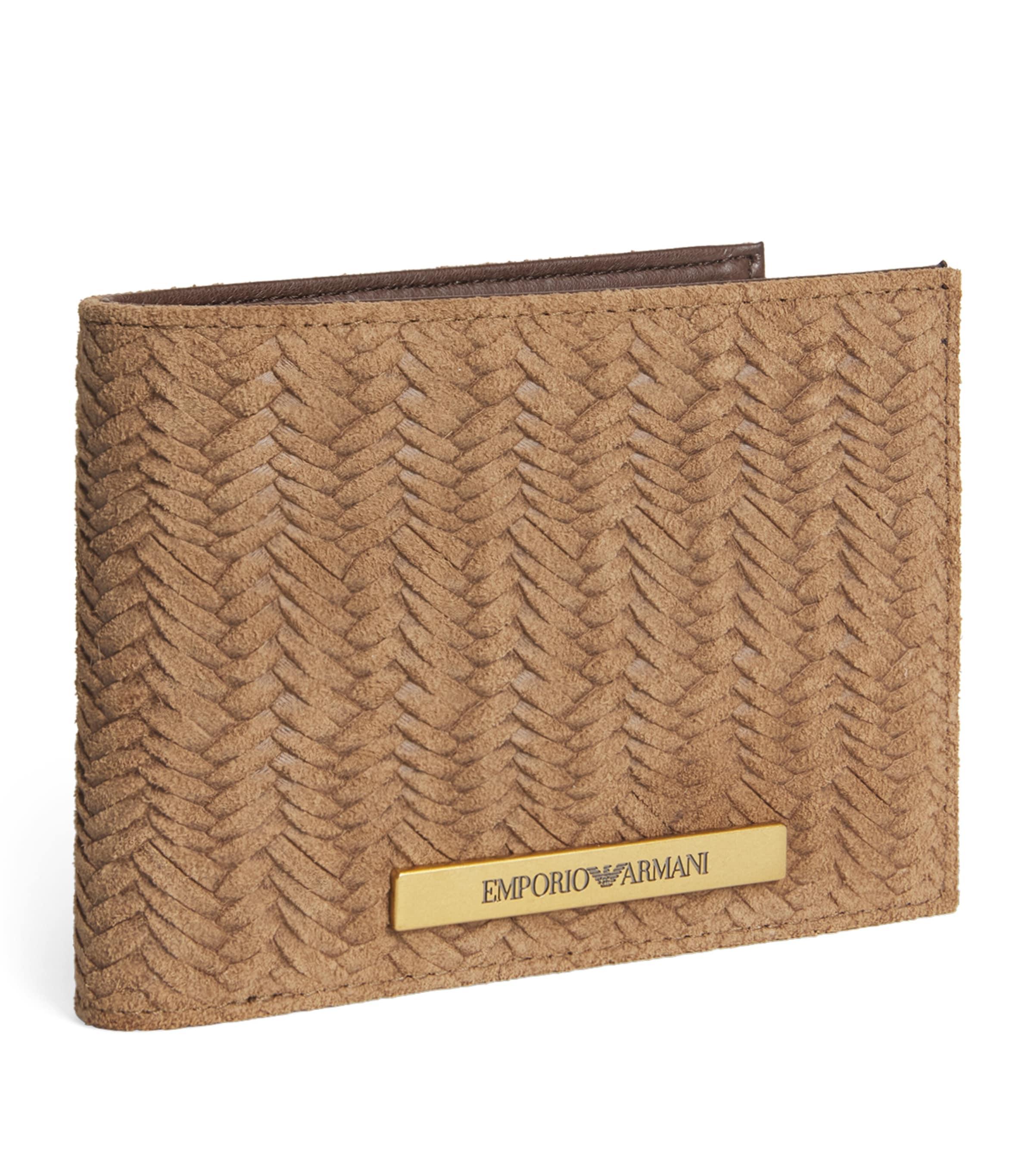 Emporio Armani Suede Embossed Bifold Wallet by EMPORIO ARMANI