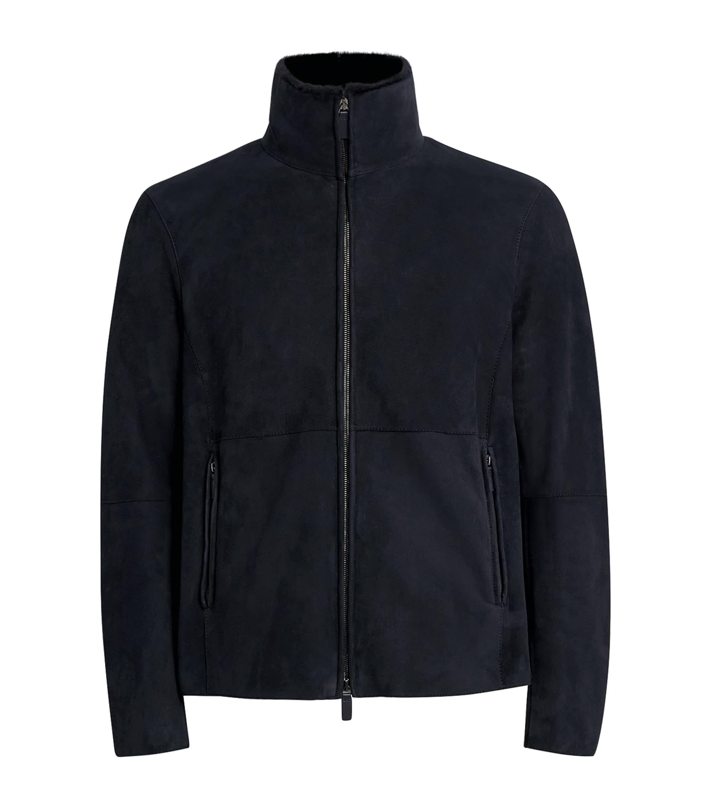 Emporio Armani Suede Funnel-Neck Sweatshirt by EMPORIO ARMANI