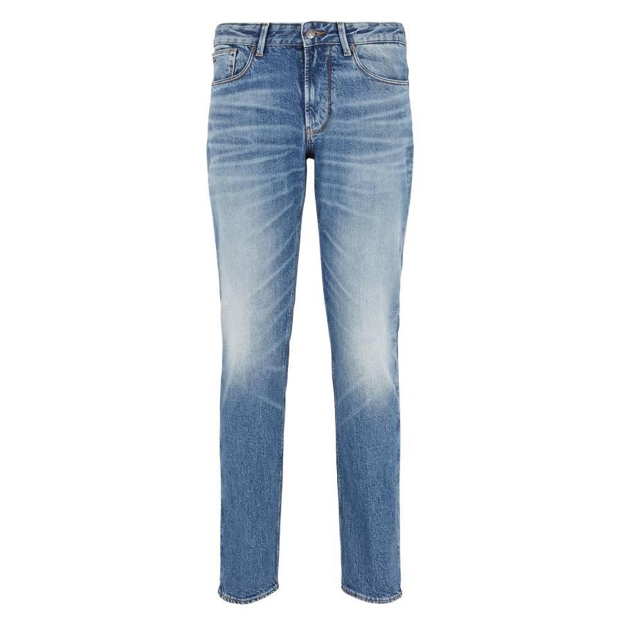 Emporio Armani Veining J06 Slim-Fit Denim Jeans by EMPORIO ARMANI