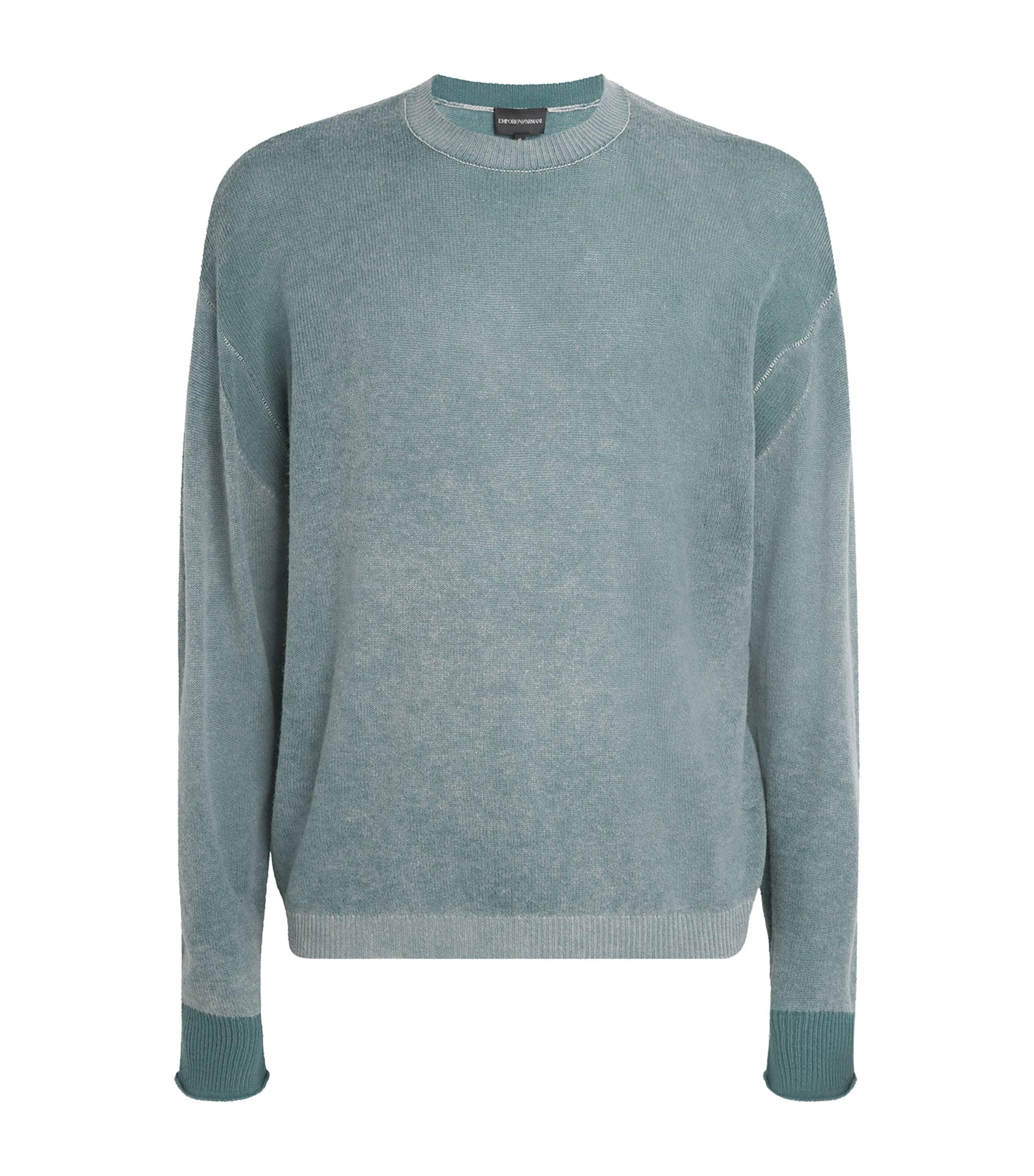 Emporio Armani Wool-Cashmere Contrast-Stitch Sweater by EMPORIO ARMANI