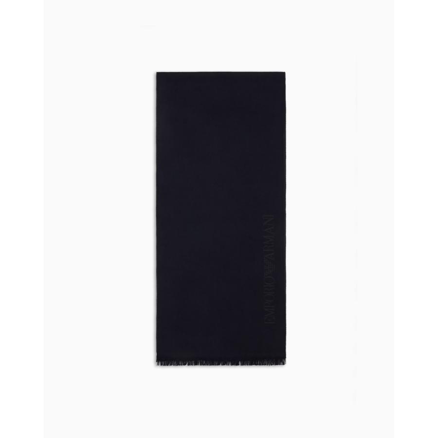 Emporio Armani Wool Scarf With Jacquard Logo Lettering by EMPORIO ARMANI