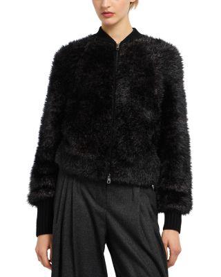 Faux Fur Effect Bomber Jacket by EMPORIO ARMANI