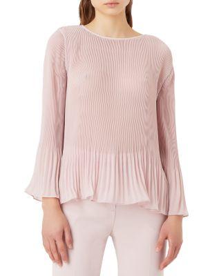 Flared Sleeve Pliss&eacute; Top by EMPORIO ARMANI