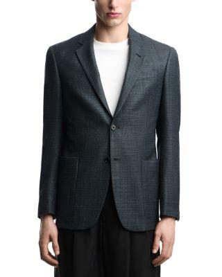 G Line Deco Regular Fit Single Breasted Notch Lapel Jacket in Wool & Silk Blend by EMPORIO ARMANI
